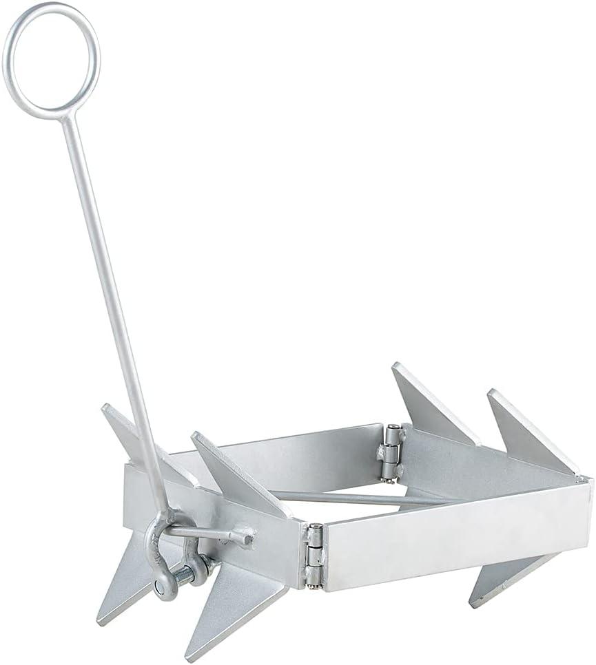 Boat Anchor 19 LBS, Hot-Dipped Galvanized Folding Anchor, Boat Slide Cube Anchor (Box Style) Suitable for Different Size Boats