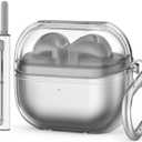 Samsung Galaxy Buds 3 Case Cover with Cleaner Kit, Soft Silicone Protective Case for Galaxy Buds 3 Pro, Accessories with Keychain (Clear)