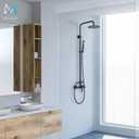 Shower System Matte Black Outdoor Shower Fixtures with 8" Rain Shower Head Handheld Sprayer Single Handle 304 Stainless Steel Wall Mounted Shower Shower Faucet Combo for Bathroom or Backyard