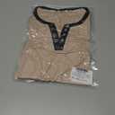 Hilinker Women's V Neck Ribbed Tank Tops Button Slim Fit Summer Sleeveless Henley Shirts Brown Black Large (L)