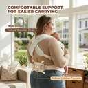 Tivellary Plus-Size Baby Carrier, Widened Shoulder & Extended Waist Straps Up to 68", Reinforced Lumbar Support, Linen-Touch Fabric, Ergonomic “M” Position for Newborn to Toddler (7–44 lbs)