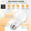 A19 LED Light Bulb, 60 Watt Equivalent, Soft White 3000K, 850LM, E26 Base, Non-Dimmable, 9W Bright White, 24-Pack