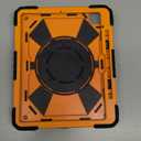 YOUULAR Tablet Case for Apple iPad Pro 11(2018/2020/2021/2022)/iPad air 4 10.9(2020)/iPad air 5 10.9(2022) Generation, Shockproof Protective Cover with Kickstand, Handle, Shoulder Strap Black Orange