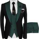 Wangyue Tuxedo for Men 3 Piece Men's Suits Slim Fit Mens Suit Double Breasted Tux Blazer Vest Pants Wedding Suits Man (Small, Dark Green)