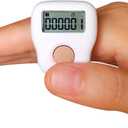 Rechargeable Silent Finger Counter 6 Channels Digital Tasbih Tally Clicker with LED for Prayer Knitting Sports Gift (White)