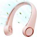 Gaiatop Portable Neck Fan Rechargeable, Hands-Free 360° Cooling, 17hrs Runtime, Battery Powered Personal Wearable Fan, Summer Outdoor Travel Essentials, Birthday Gifts for Women Mom Girls, Pink