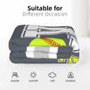 ONE TO PROMISE Softball Blanket, Softball Gifts for Girls, Love Softballs Blankets Gift for Girls, Soft Plush Gray Yellow White Throw Blanket for Christmas Birthday Decor 40" x 50"