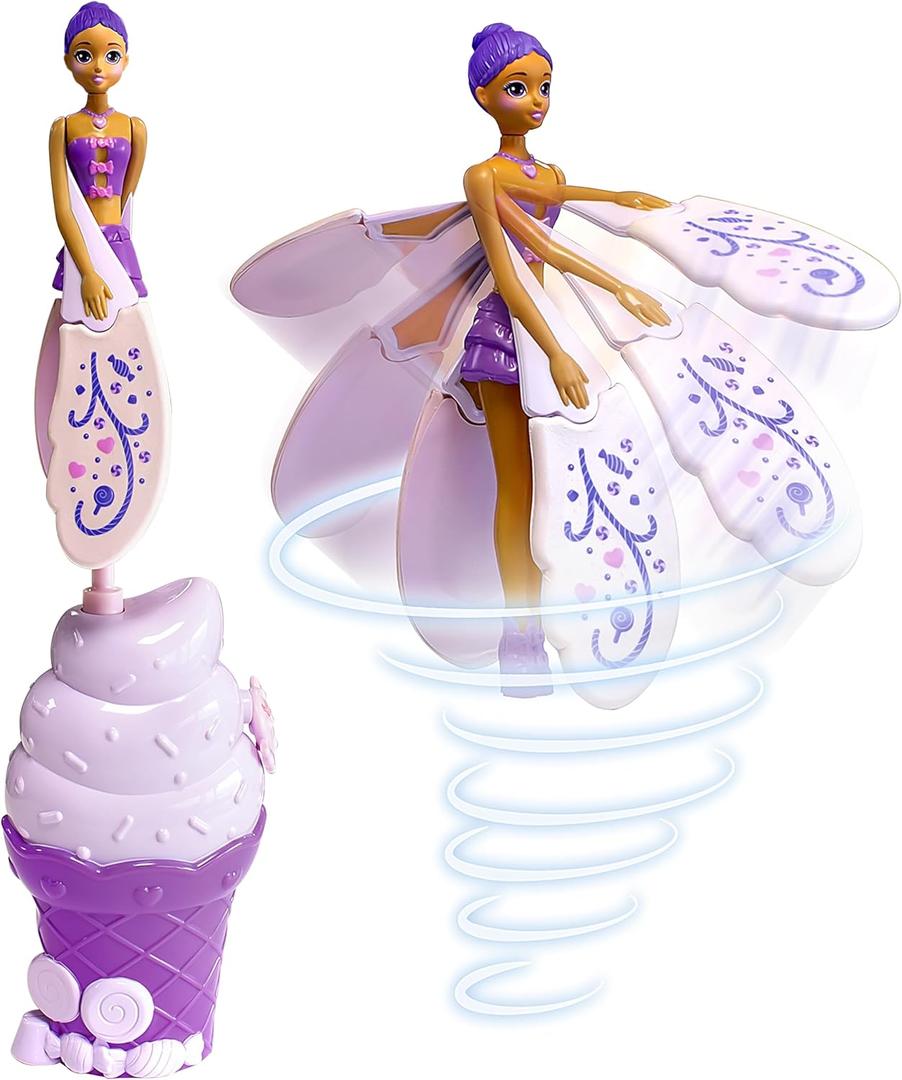Sky Dancers Purple Licious The Original Flying Doll Toy  Pull String Powered, Use Indoors or Outdoors, No Batteries Required, Gift for Kids 6+