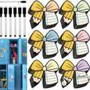 2 x Crtiin 42 Pcs Pencil Notebook Magnetic Bow Name Tags Set for Lockers 4.5 Inch Bow Dry Erase Labels Magnetic Reusable Name Tags for Back to School Locker Whiteboard Classroom Supplies Decorations, 4.72 x 4.53 inches