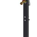 Garden Hose Holder Freestanding for Outside with Tool Storage Heavy Duty 2MM Carbon Steel (Deep Grey, Carbon Steel)