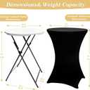 GUAGUA 32" 2PCS Round Plastic Folding High Top Table - Versatile Bar, Cocktail & Portable Pub Table for Parties, Bistro & Events (2PCSWhite Set C)