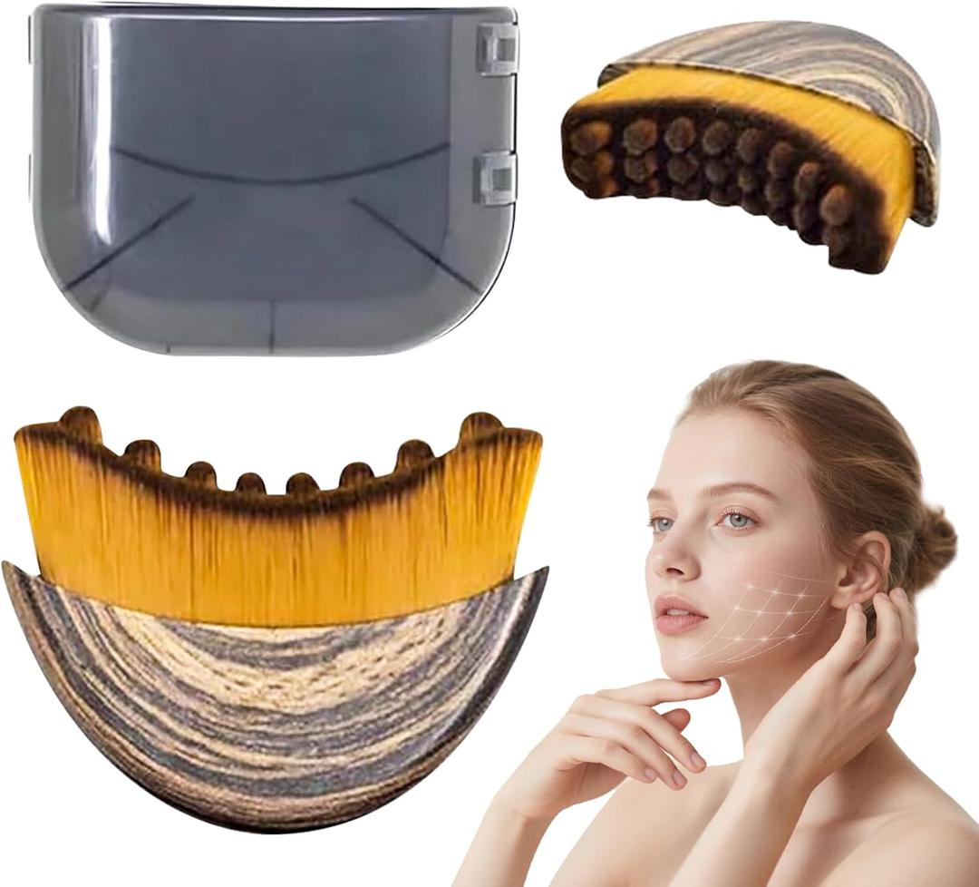 Lymphatic Contour Face Brush,Contour Face Brush for Lymphatic Drainage,Dry Lymphatic Drainage Massager,Ergonomically Designed to Fit The Skin Precisely