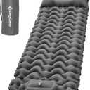 KingCamp Sleeping Pad for Camping, Ultralight Connectable Inflatable Sleeping Pad Camping Mattress with 6.3" Built-in Pillow & Foot Pump for Backpacking Hiking Tent Cot