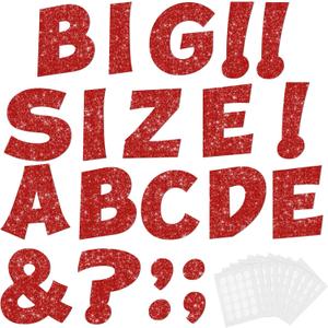 154 Pcs Large 7" Glitter Bulletin Board Letters, Poster Board Letters Alphabet Punctuation Cut Out Cardboard Letters Accessories for Classroom Display Decorating Supplies 7inch