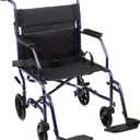 Carex Transport Wheelchair With 19 inch Seat, Folding Transport Chair with Foot Rests, Foldable Lightweight Wheelchair Foldable for Storage and Travel