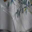 7 Pieces Bed in a Bag Queen Comforter Set with Sheets, Green Leaves on White Botanical Design Bedding Sets for All Season (1 Comforter, 2 Pillow Shams, 1 Flat Sheet, 1 Fitted Sheet, 2 Pillowcases)