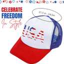 American Flag Trucker Hat USA Snapback Hat 4th of July Patriotic Hats for Men Women