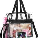 Oraben Clear Bag for Stadium Events 12x6x12 Clear Tote Bag for Women Transparent Lunch Bag for Work Sports Concert (Black)