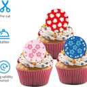 15pcs Edible Round Cupcake Toppers, 2in/5cm Pre-Cut Wafer Paper Hawaiian Cupcake Decorations Hibiscus & Leaf Birthday Cartoon Theme Decor Supplies for Hawaii Party (3 Styles)