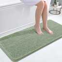OLANLY Bathroom Runner Rugs 47x20, Soft Absorbent Chenille Bath Rugs, Rubber Backing Quick Dry, Machine Washable Long Bath Mats for Bathroom Floor, Tub and Shower, Home Decor Accessories, Sage Green