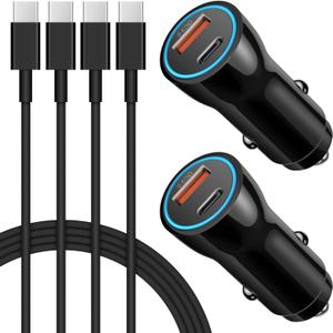 iPhone 17 16 15 Car Charger, [Apple MFi Certified] 2-Pack USB C Car Charger 43W Fast Charging with 3.3 FT Type C to C Cable, USB Car Adapter for iPhone 17/17 Pro/17 Pro Max/Air/16/15