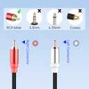 GELRHONR 2Pack RCA Splitter, 1 Male to 2 Male RCA Y Splitter Y Adapter Cable for Subwoofers, Home theaters, Speakers, HDTVs and More 30cm (1Male to 2 Male Black)