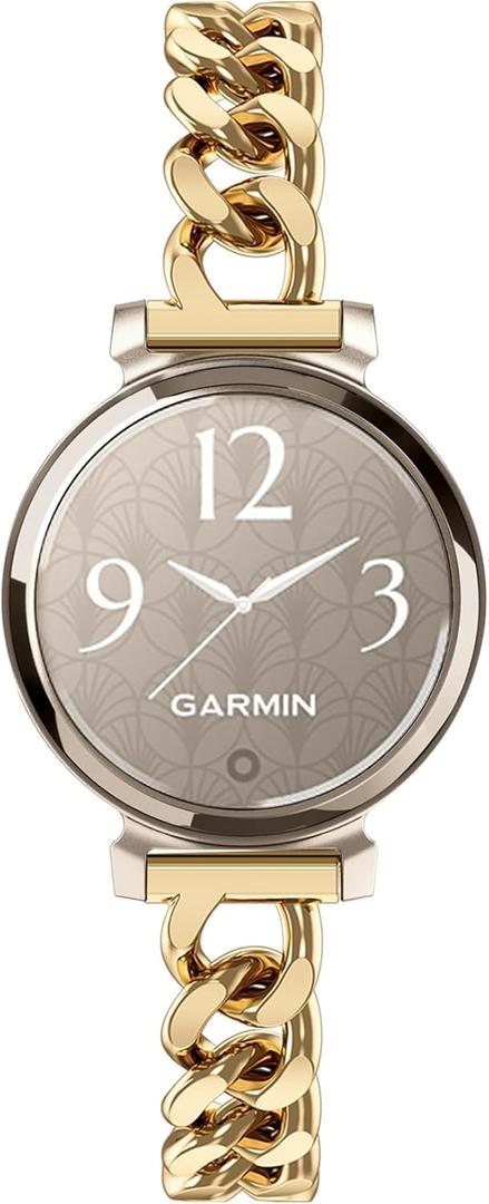 Compatible with Garmin Lily 2 Metal Band, 14mm Slim Metal Stainless Steel Adjustable Straps Replacement Bands Compatible for Garmin Lily 2 Active Smart Watch Accessory for Women Men