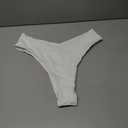 ZAFUL Women's High Cut Plain Bikini Bottom Mid Waist Solid Swimsuit Briefs Cheeky Bathing Suit High Leg Swim Bottoms (Large)