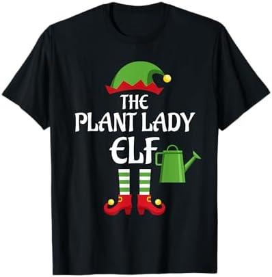 Plant Lady Elf Family Matching Group Christmas T-Shirt Size L
