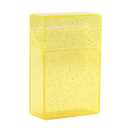 4 x Transparent Cigarette Case for King Size 85mm, Holds 20 Cigarettes,Stylish with Gold Powder Design (Yellow)