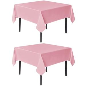 sancua Square Tablecloths 54x54 Inch, 1 Pack - Pink Fabric Table Cloth for Square or Round Tables, Washable Polyester Table Cover for Dinner, Holiday Party, Decorative Display Tables
