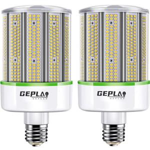 GEPLAD 2-Pack 150W LED Corn Bulb, 1500W Equivalent, E39 Mogul Base, 23,700 Lumens, 5000K Daylight,for Garage, Factory, Workshop, Warehouse, Barn,Non-Dimmable