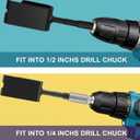 5 Pcs Ice Peg Adapter Set Include 2 Ice Anchor Drill Adapter 2 Rotating Sleeves 1 Storage Bag Metal Easy Installation for Fishing Shelters Accessories (Sliver)