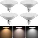 Dimmable 75R111 GU10 LED Bulbs, 100W AR111 Halogen Flood Light Equivalent, 3 Color Selectable Warm White Neutral White Cool White, 120V 12W Recessed Spotlight Track Light, 4 Pack.