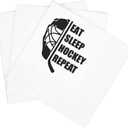 SharkBliss Funny Hockey Quotes Cocktail Napkins, 100 Pack - Eat Sleep Hockey Repeat Saying Disposable Beverage Bar Paper Cocktail Napkins For Party Table Decor - 2-Ply, 5x5