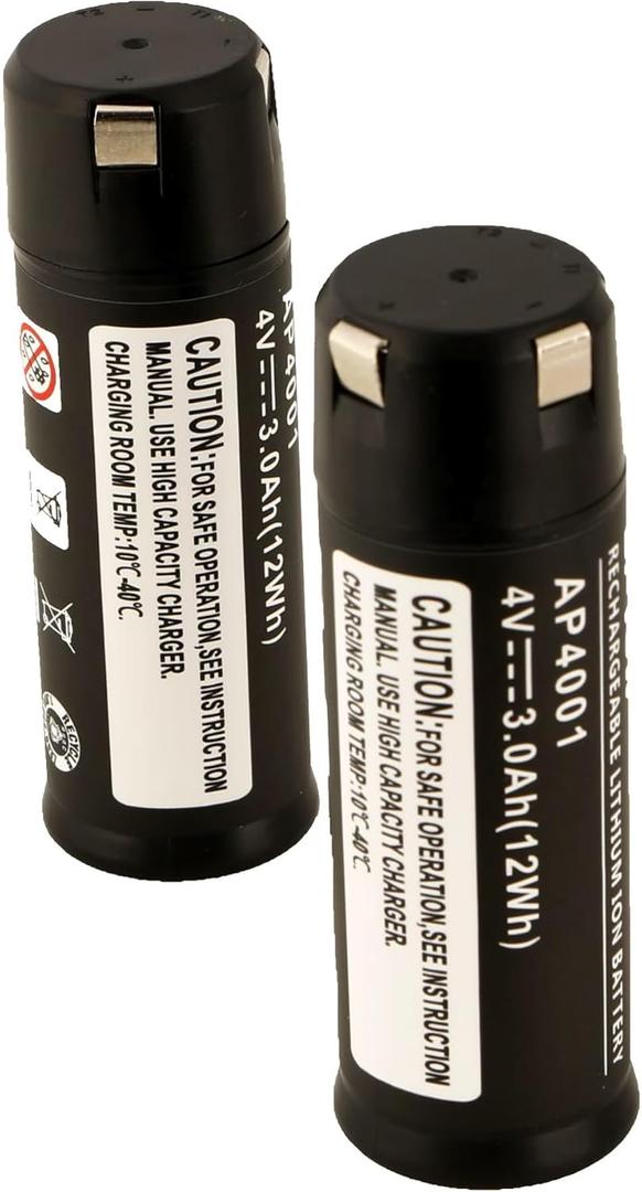 2Packs 3000mAh for Ryobi 4V Battery AP4001,AP4302,AP4700,CSD42l,RGS410,RLP416,RP4020,RP4300,RP4400,RP4520,RP4530,RP490-2Packs