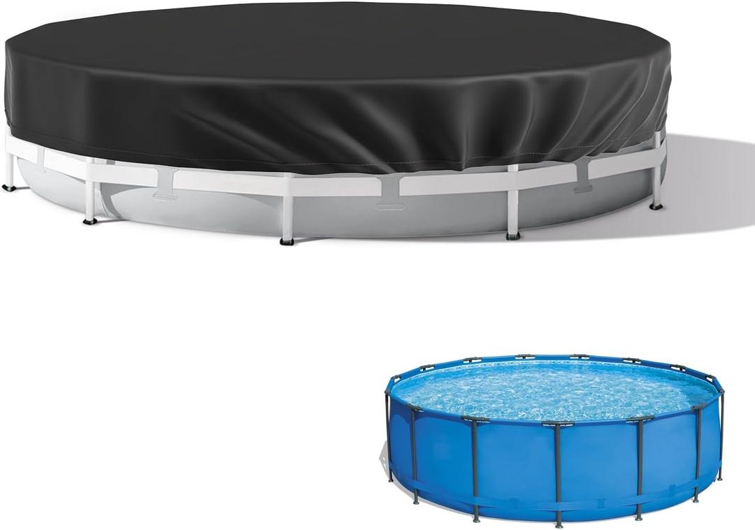 Winter Pool Cover Compatible with Intex and Bestway Above Ground Pools, 10 ft Round Pool Cover, Extra Thick and Durable, with Rope Tie, Weather-Proof, for Metal Frame Above Ground Pools