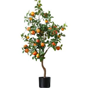 Artificial Tree with Fruit, 3.6 ft Potted Faux Plant in Pot, Realistic Apples and Lifelike Leaves for Outdoor and Indoor Decorative Tree (Red Apple)