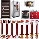 Boao Christmas Refrigerator Door Handle Cover Santa Snowman Kitchen Appliance Handle Covers Decorations for Fridge Microwave Oven Dishwasher Christmas Handle Protector (Cute Style)