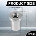 8 Pcs 3/8"-16 Thread Long Threaded Stepped Female Weld Nut Steel Chassis Mount Tab