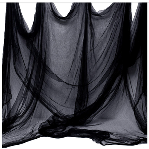 AOYOO Black Creepy Cloth 8.75 Yards x 85" with Fabric Scary Spooky Gauze Halloween Decorations for Haunted House Horror Decor Home Yard Indoor Outdoor Office Wall Vampire Zombie Theme Party Supply