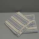 Decorative Boho Throw Pillow Covers, Farmhouse Textured Pillow Case, 18 x 18 Inch Set of 2, Chair Sofa Bedroom Living Room Home Decor Couch Cushion Case, Classic Blue and Beige Striped