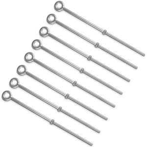 LEIFIDE 8 Pack 1/2" x 18" Eye Bolt with Nut, Hot Dipped Galvanized Heavy Duty Rigging Zinc Eye Bolt Anchor Point for Wood Chain, Wire Rope, Lifting, Construction and Outdoor Anchoring