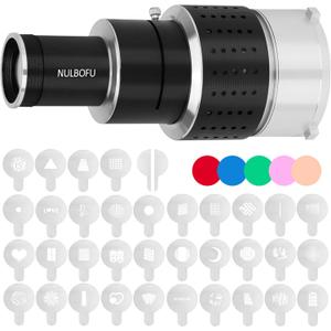 Bowens Mount Spotlight Conical Optical Snoot kit, Photography Studio Lighting Accessory with 34 Gobos & 5 Color Filters Compatible for Aputure Amaran Godox Neewer LED Video Speedlite Light