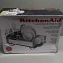 KitchenAid Large Capacity Full Size Rust Resistant Dish Rack with Angled Drain Board and Removable Flatware Caddy, Light Grey (Gray)