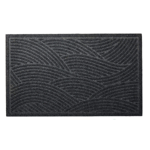 Color&Geometry Door Mat Indoor Entrance 20"x36" Non Slip Dirt Trapper, Absorbent Doormat, Washable Rug for Entryway, Low Profile, Easy Clean Patio Porch, Black
