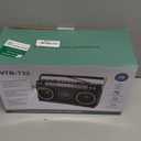 Retro Classic 80s Style Portable Boombox with Cassette Player Recorder, AM/FM/SW1/SW2 Radio, Bluetooth, USB/Micro SD Slots, Headphone Jack, 24W Dual Full-Range High Bass Speakers