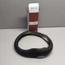 LKWLIKEI Nappa Premium Leather car Steering Wheel Cover, Non-Slip, Breathable, Universal 15 inches, Black.