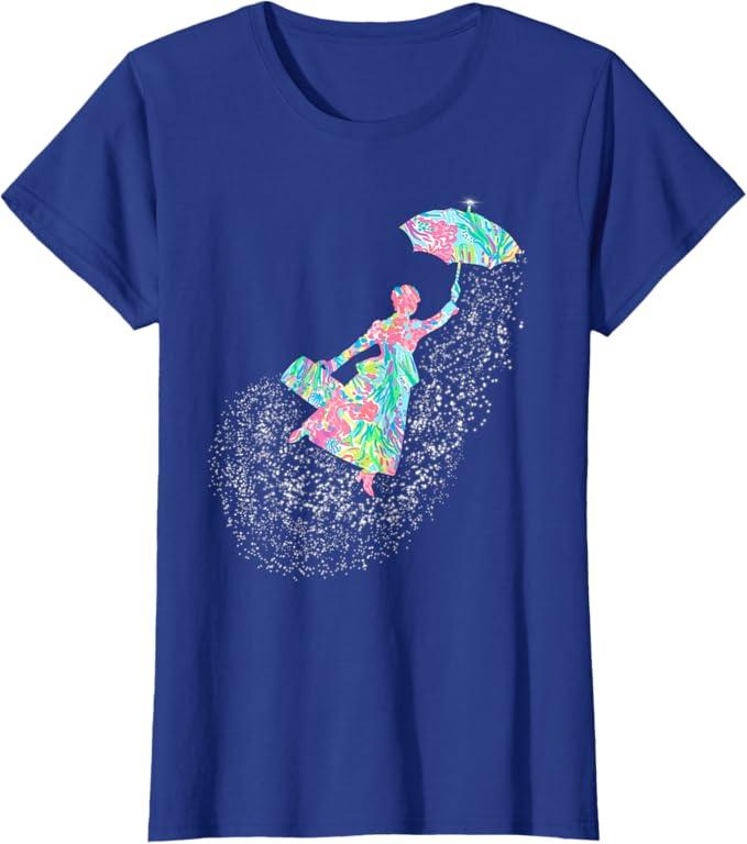 Magical Flying Nanny Glimmer Spoonful of Sugar T-Shirt T-Shirt, 4T, Blue