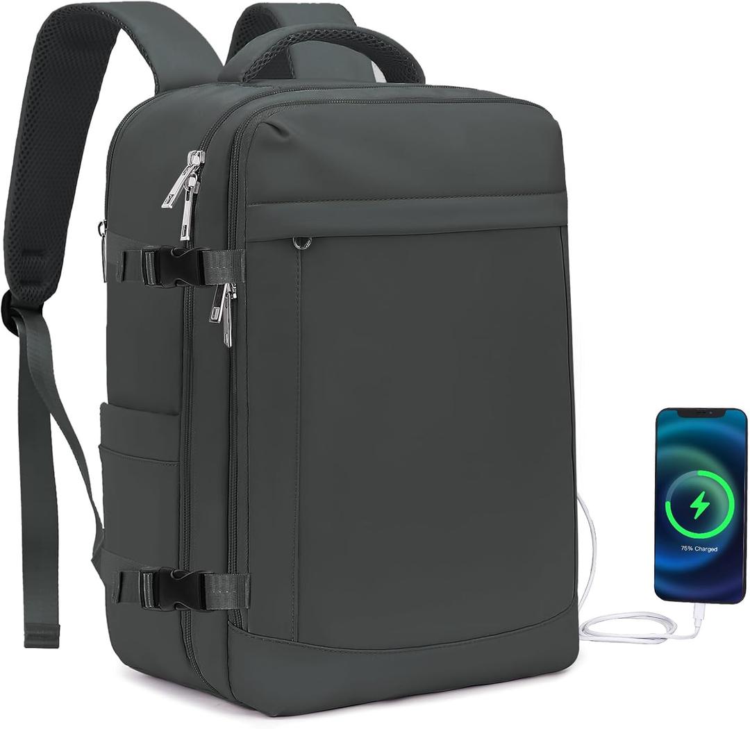 Spirit Airlines Personal Item Bag 18x14x8 Inches Travel Bag Mens Travel Backpack for Women Fit Up to 17 inch Weekender Bags With Usb Charging Port Carry on Flight Approved
